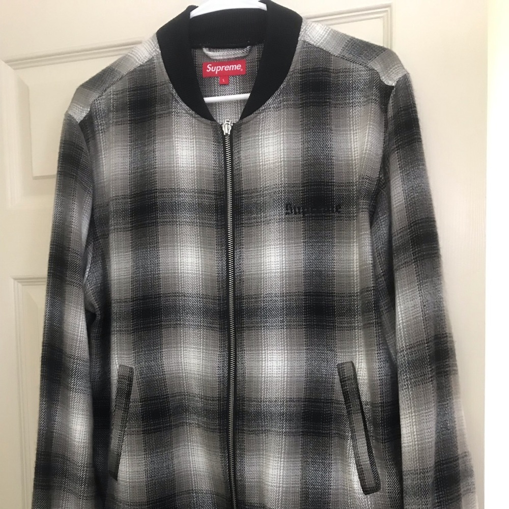 Supreme flannel zip jacket.  Size Large